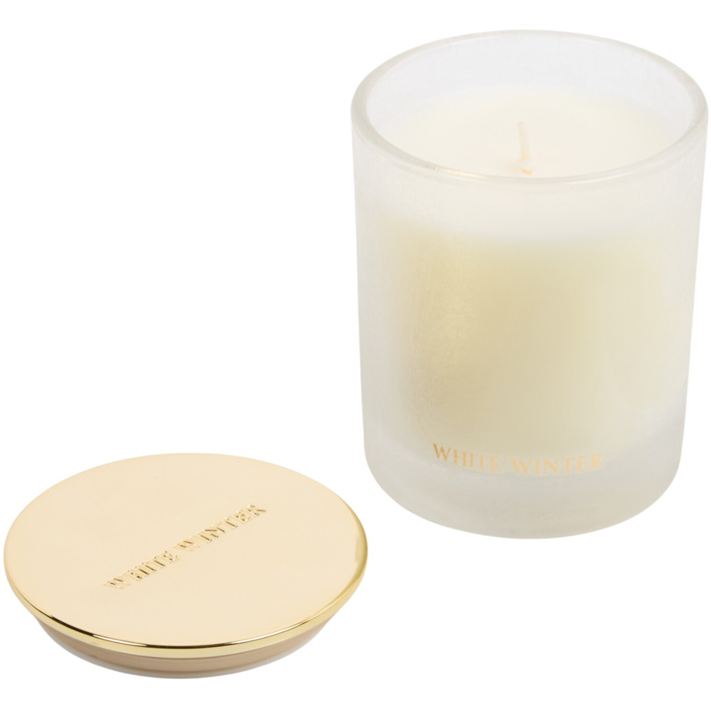 White Winter Crackle Candle Image 3
