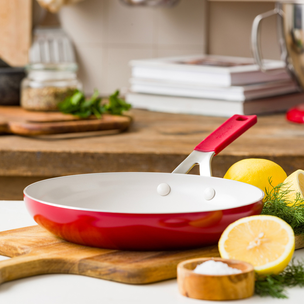 KitchenAid 28cm Empire Red Coloured Aluminium Frying Pan Image 5