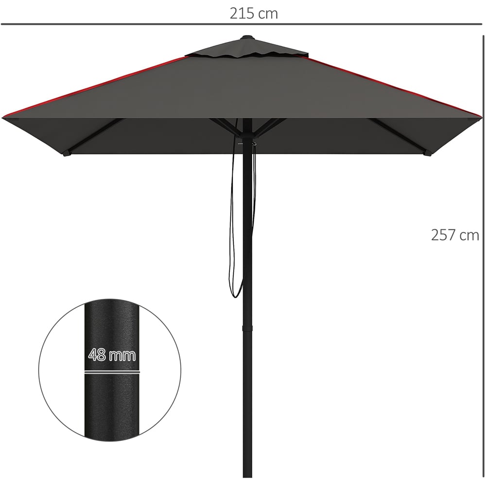 Outsunny Grey Patio Parasol 2.2m Image 7
