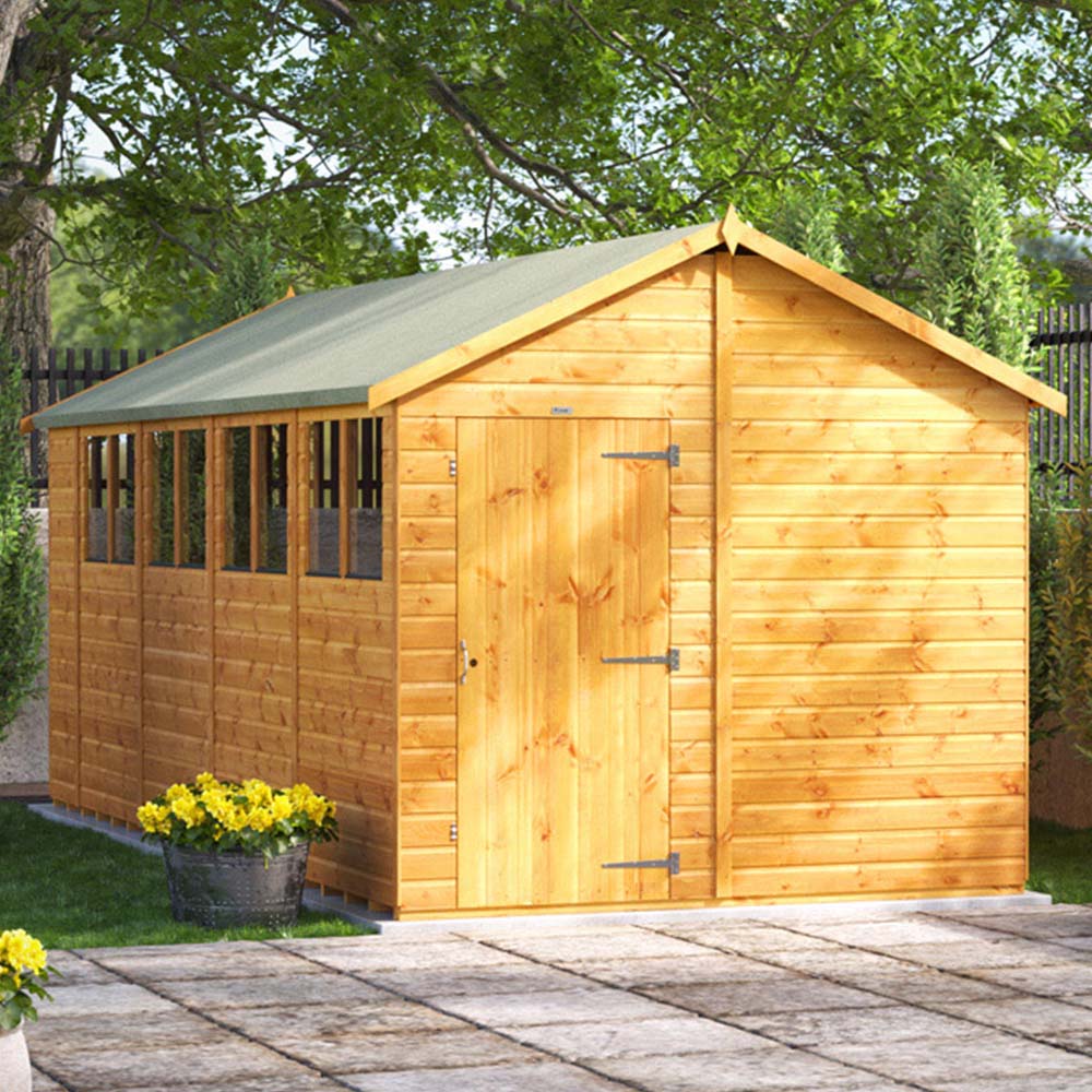 Power Sheds 18 x 8ft Apex Wooden Shed with Window Image 2