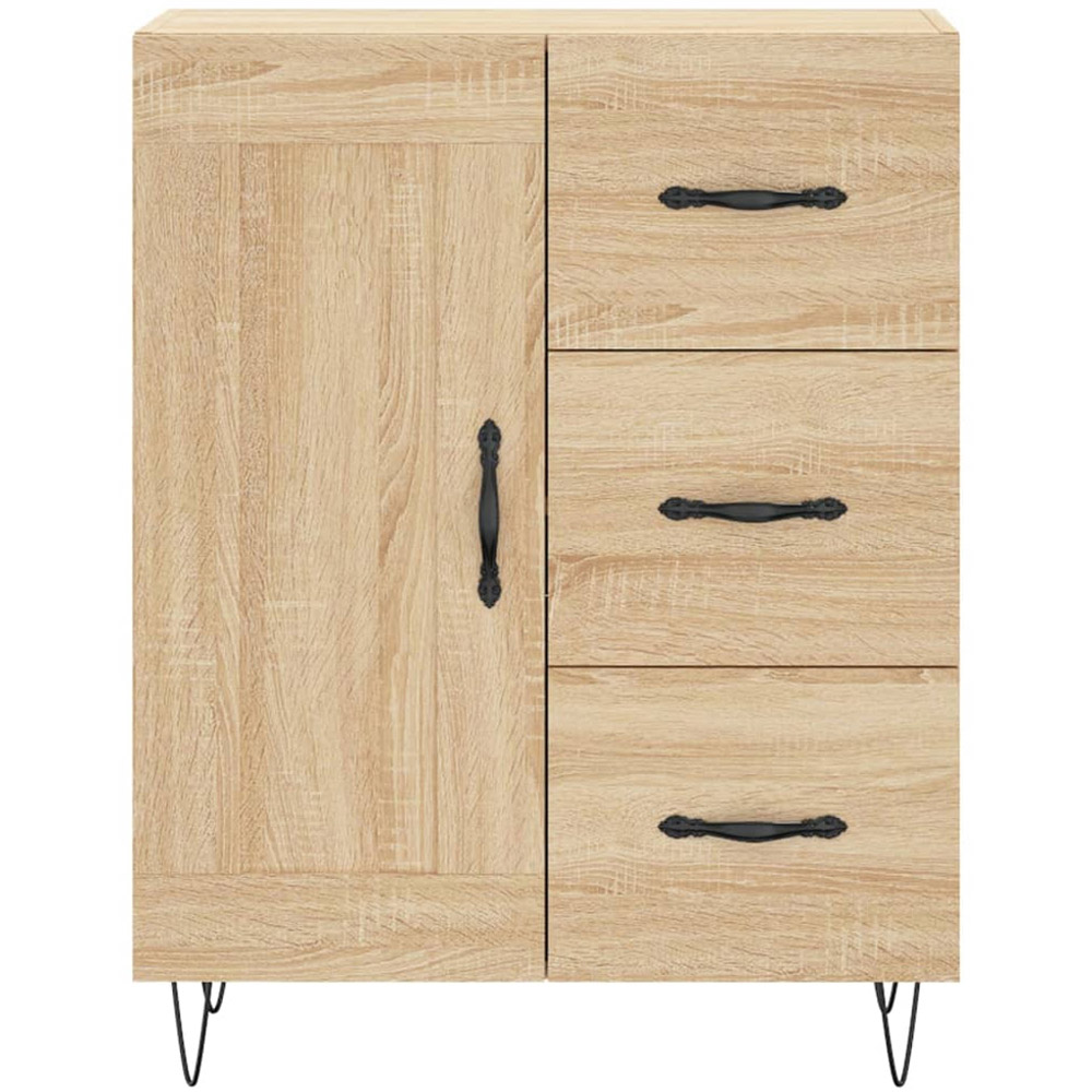 vidaXL Single Door 3 Drawer Sonoma Oak Sideboard Image 5