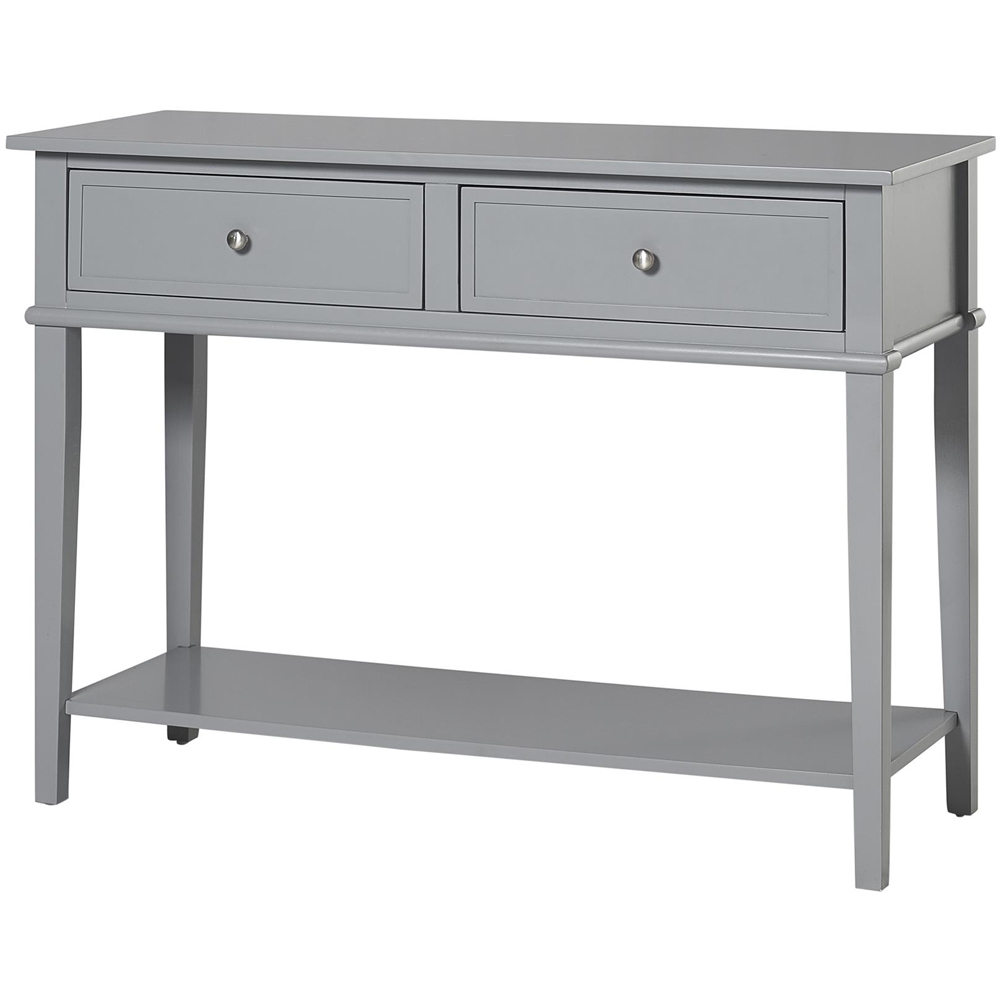 Dorel Franklin 2 Drawer Single Shelf Grey Console Table Image 4