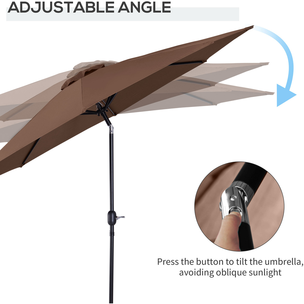 Outsunny Coffee Crank and Tilt Parasol 3m Image 4