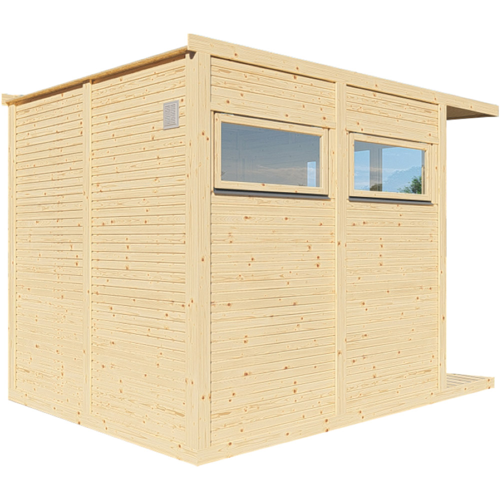 Rowlinson Concept 10 x 8ft Natural Pent Roof Garden Office Image 6