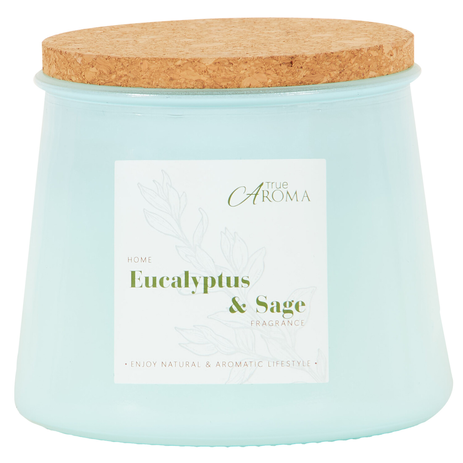 Eucalyptus and Sage Cork Candle - Blue Image 1