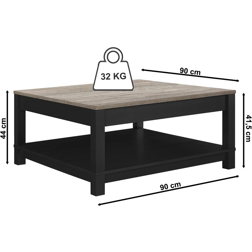 Dorel Carver Black Single Shelf Coffee Table Image 6