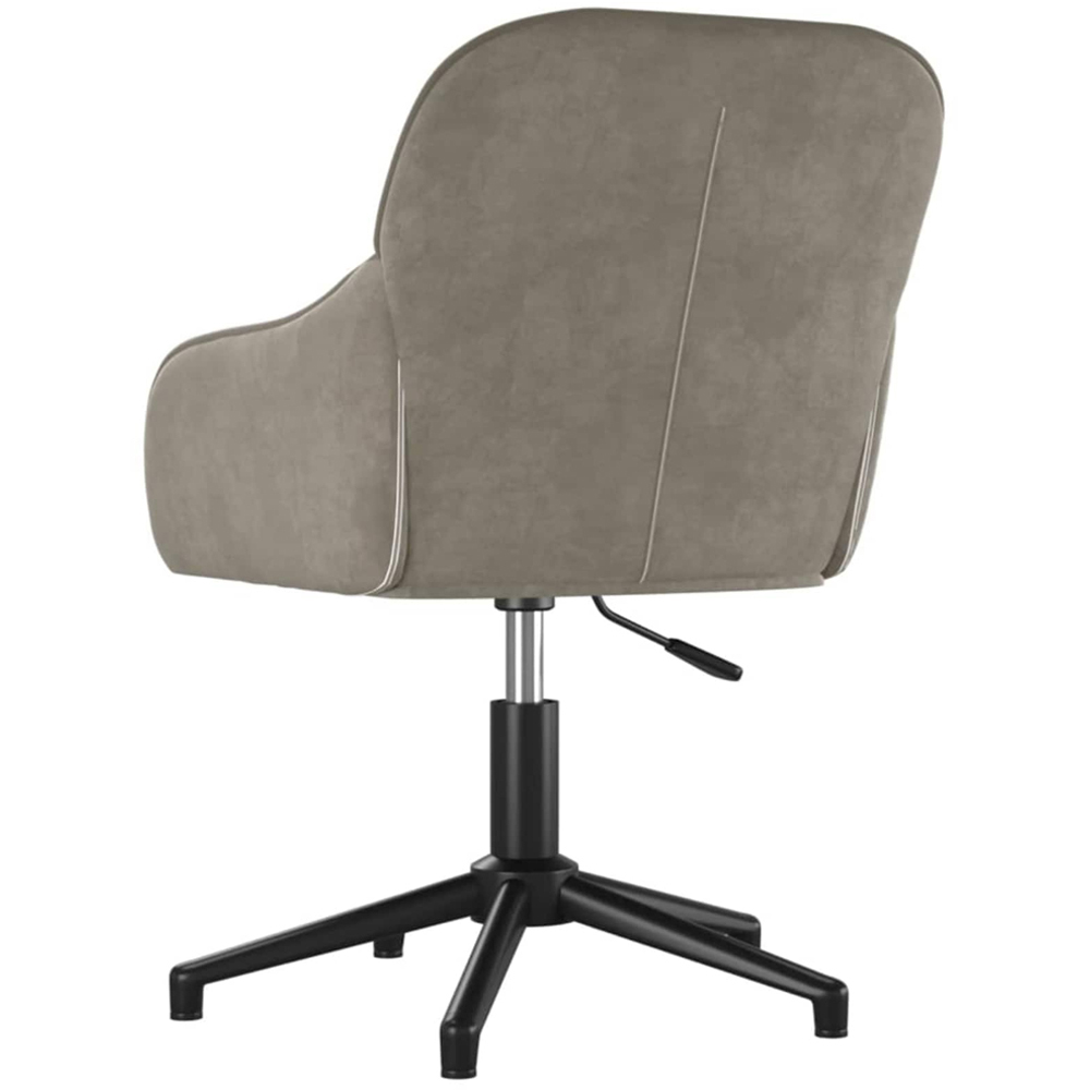 vidaXL Set of 2 Light Grey Velvet Height-Adjustable Swivel Dining Chair Image 6