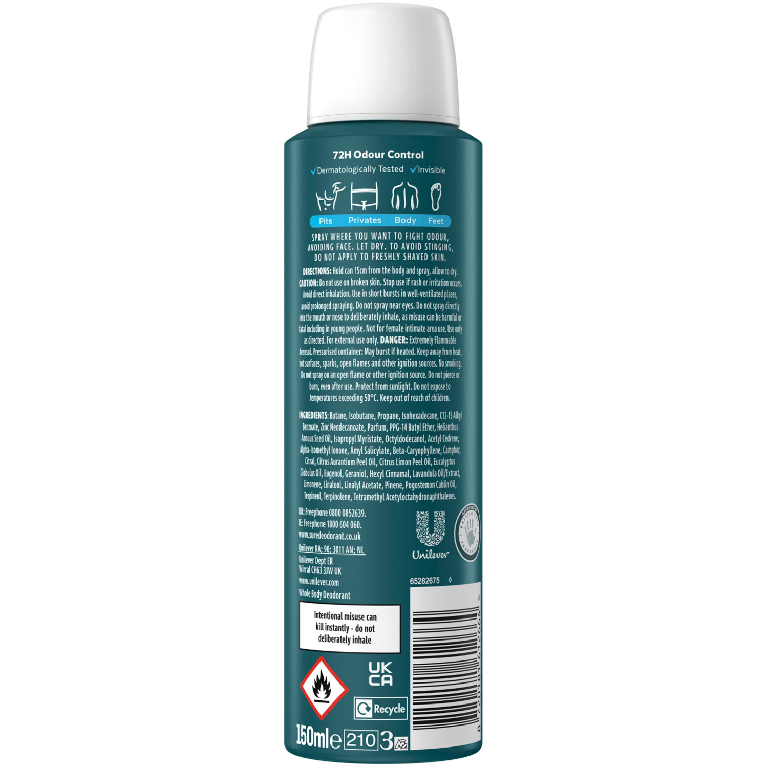 Sure Men Whole Body Ocean Body Spray Image 2
