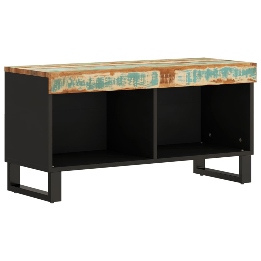 vidaXL 2 Shelf Multicolour Solid Reclaimed Wood Industrial Style TV Cabinet Image 2