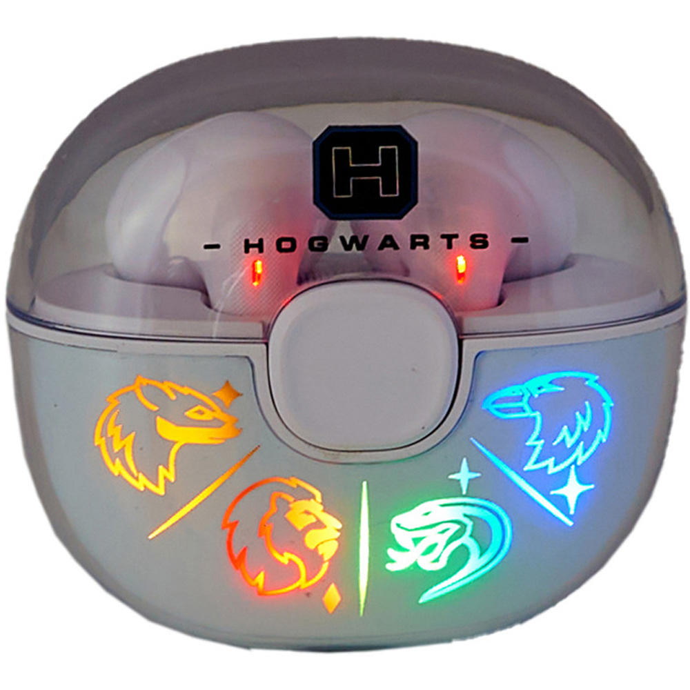 Lazerbuilt Harry Potter Hogwarts Houses White TWS Wireless Light-Up Earphones Image 3