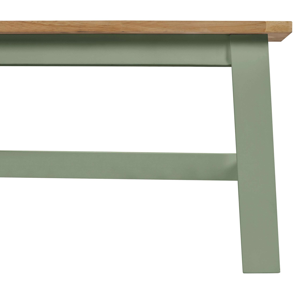 Julian Bowen Linwood Sage Green and Natural Dining Bench 95cm Image 5