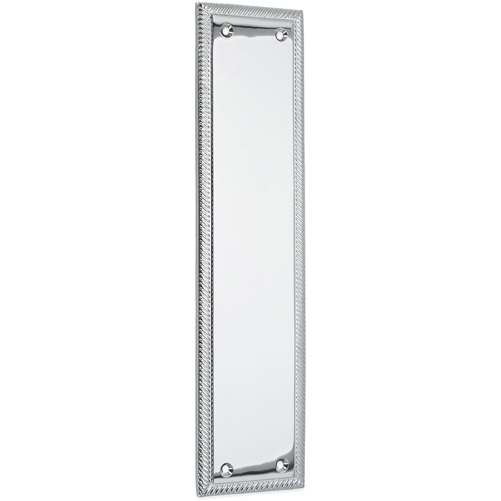 Spira Brass Georgian Plain Square Polished Chrome Finger Plush Plate 300mm Image 1