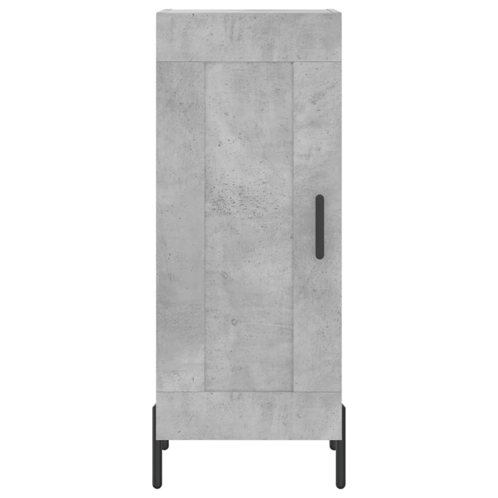 vidaXL 2 Door Glass and Wood Concrete Grey Highboard Image 8