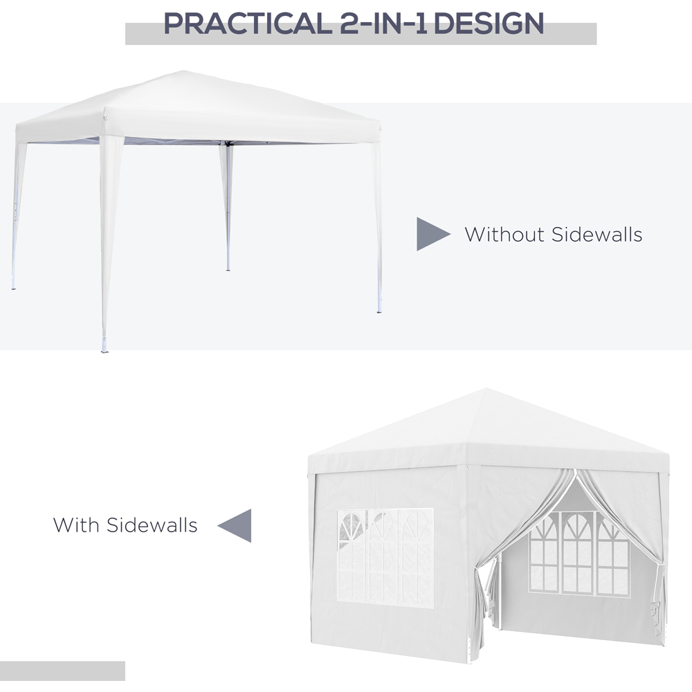 Outsunny 3 x 3m White Party Canopy Tent with Carry Bag Image 5