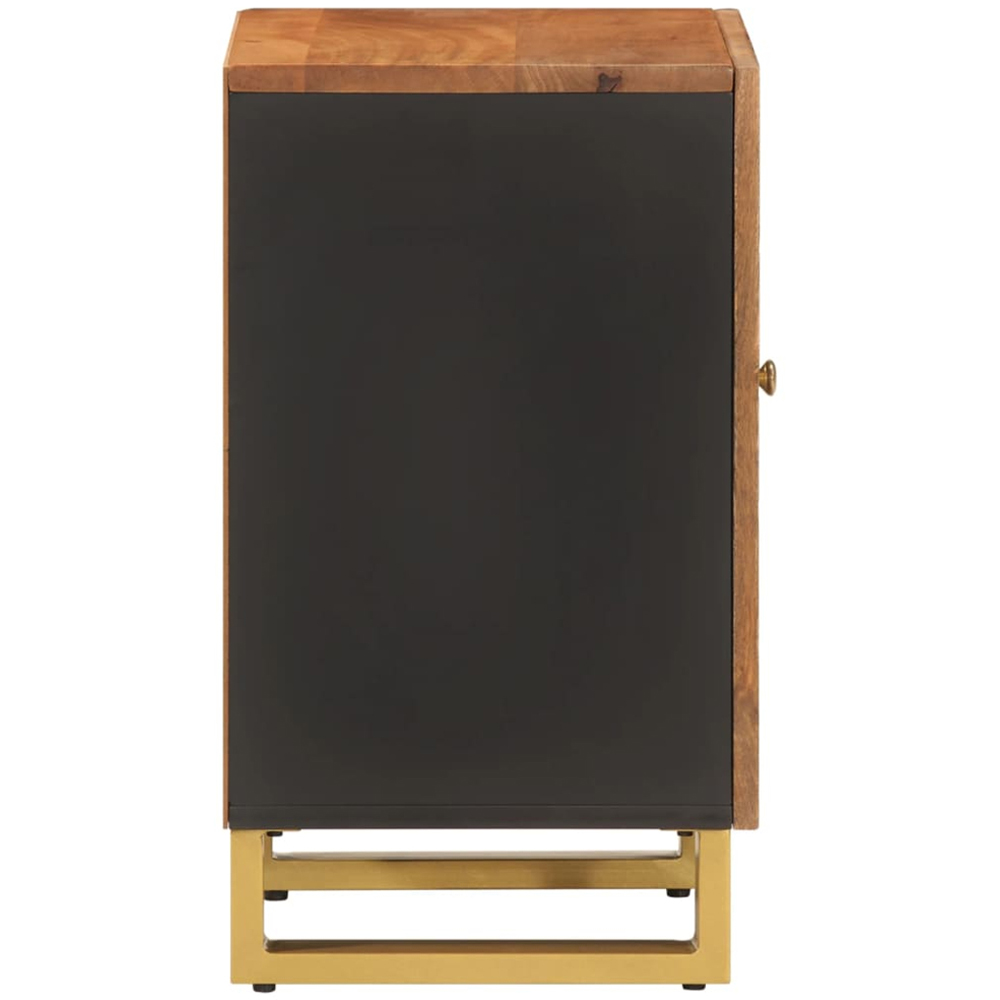 vidaXL Single Door Brown and Black Solid Wood Mango Bathroom Cabinet Image 5