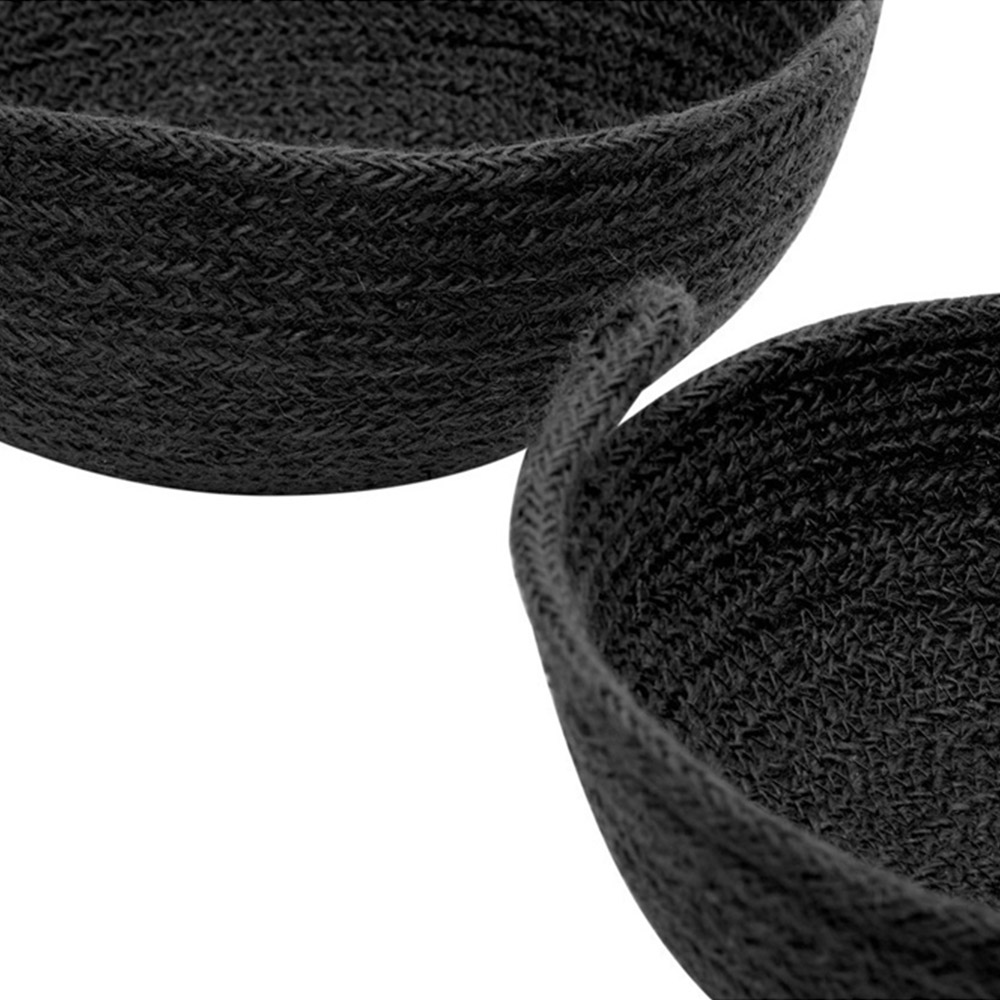 Premier Housewares Black Round Jute Basket Set of 2 Image 6