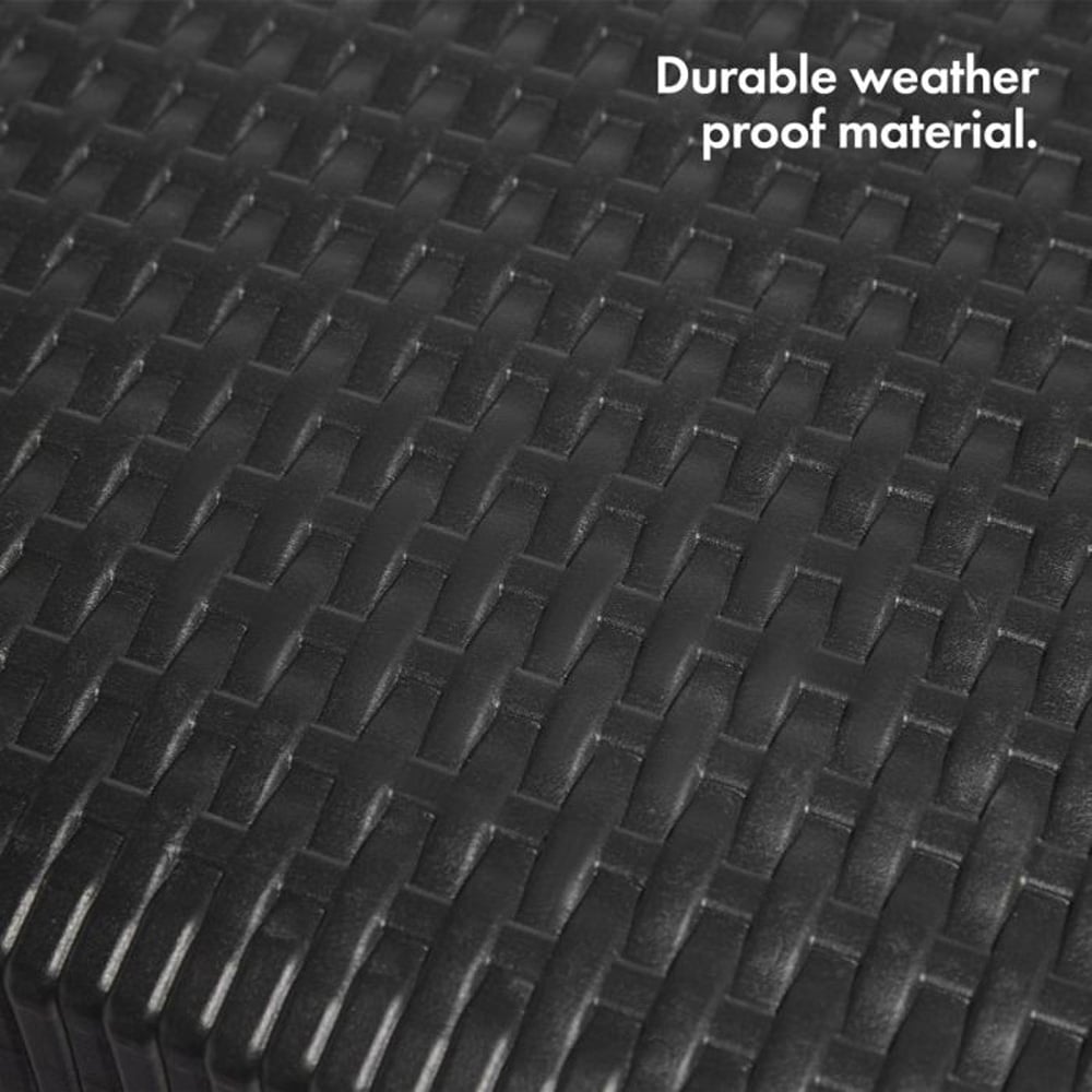 VonHaus Black Faux Rattan Table Image 8