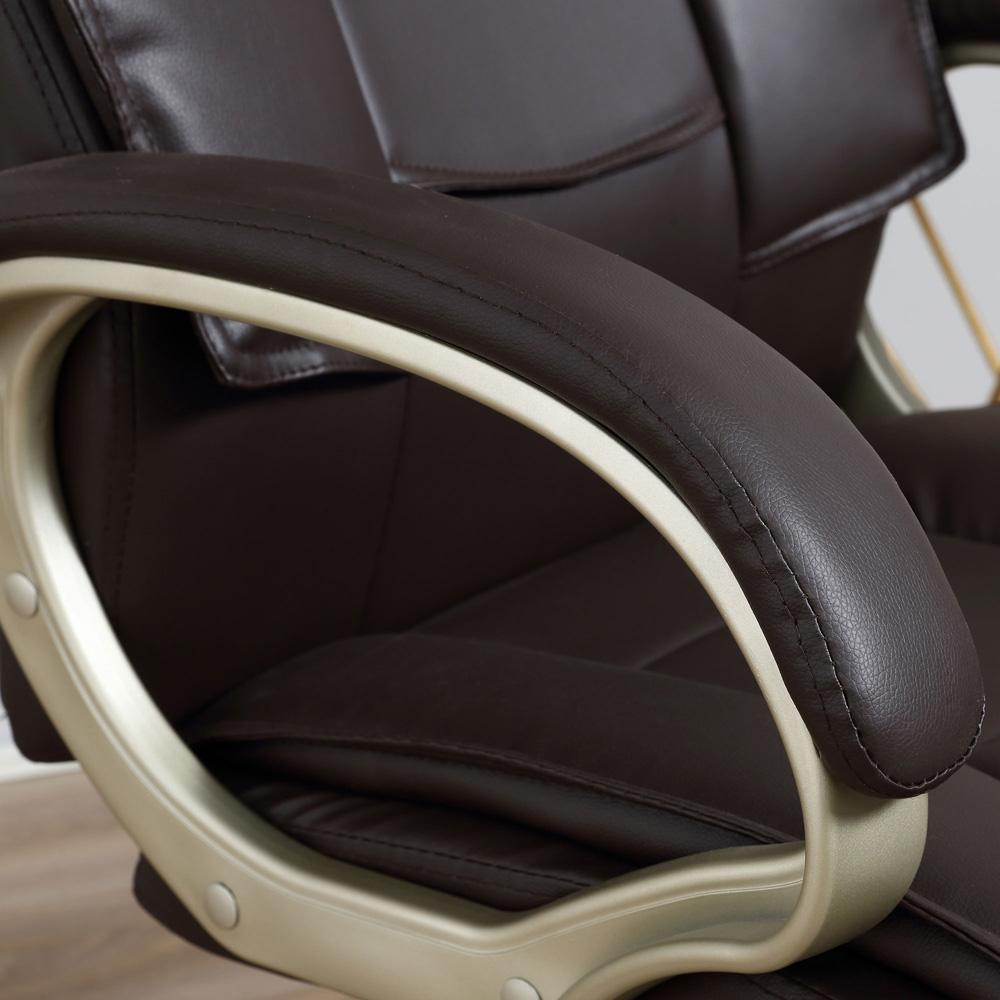 Portland Brown PU and PVC Leather Swivel Office Chair Image 3