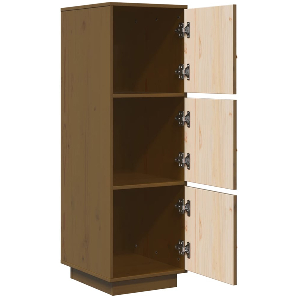 vidaXL 3 Door Honey Brown Solid Pine Wood Highboard Image 3