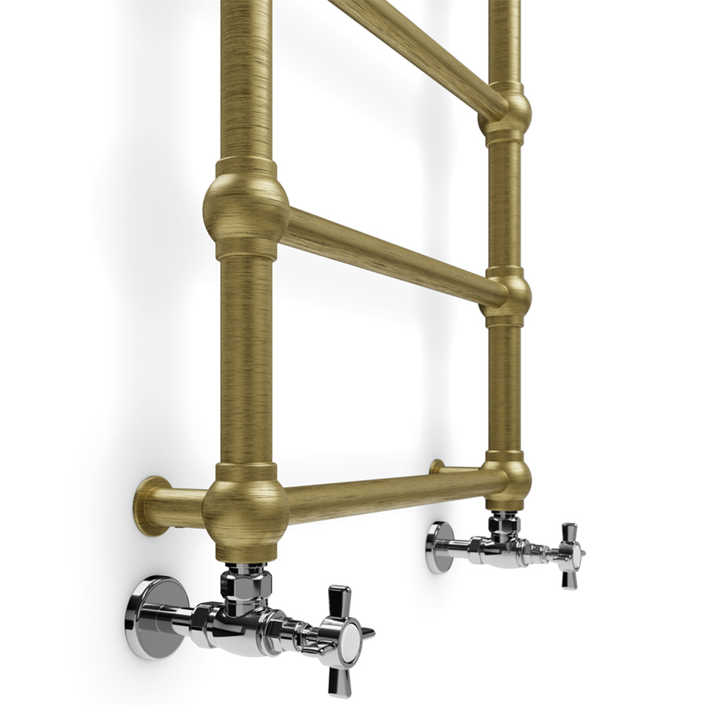 Terma Retro 501BTU Brushed Brass Heated Towel Rail 800 x 504mm Image 3