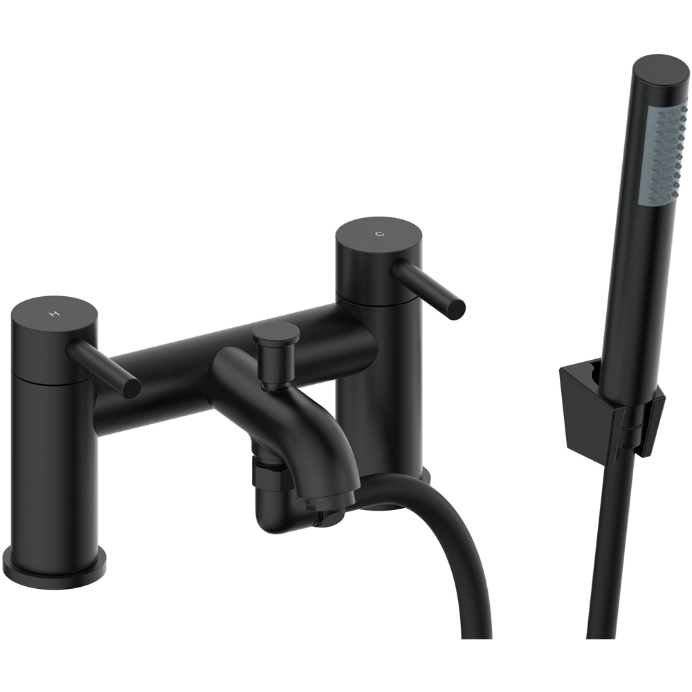 Bathstore Newton Matt Black Bath Shower Mixer Kit Image 1