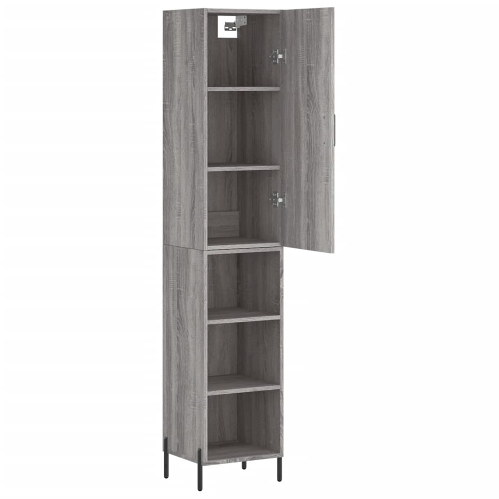 vidaXL Single Door 3 Shelf Grey Sonoma Highboard Image 4