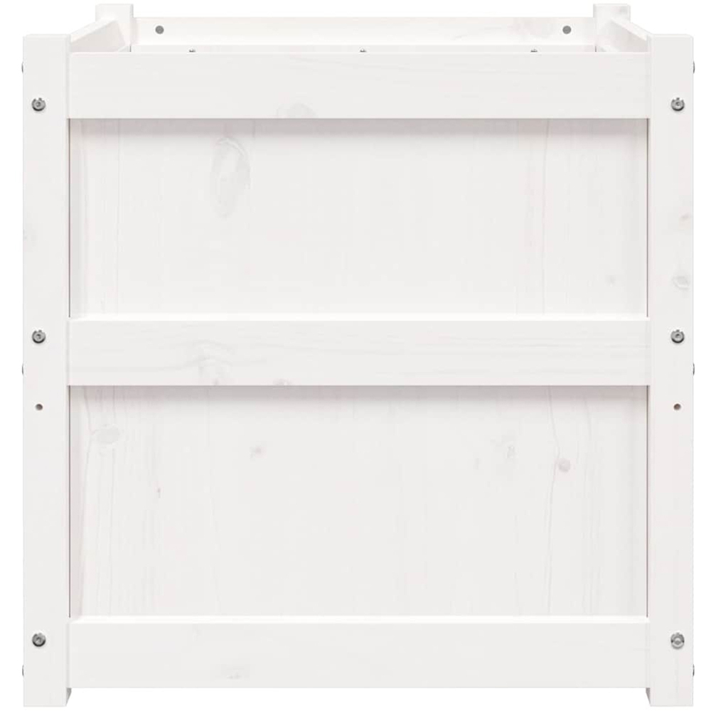 vidaXL White Solid Pine Wood Garden Planter 60 x 60 x 60cm 2 Pack Image 6