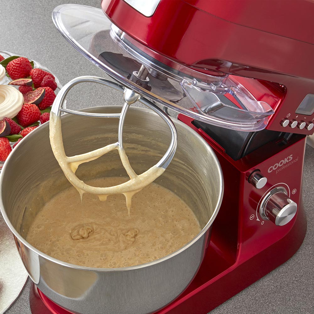 Cooks Professional G1188 Red Stand Mixer 1200W Wilko