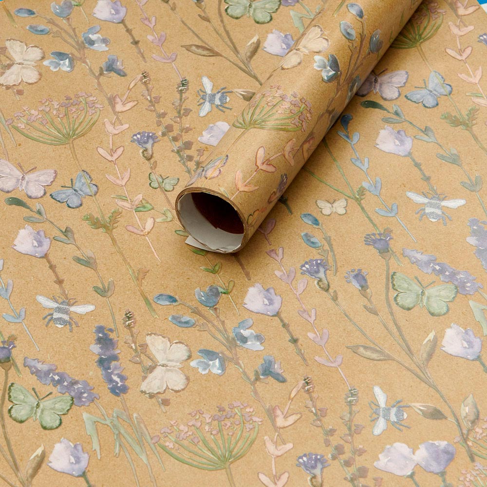 Wilko 3m Countryside Floral Roll Wrap Image 2