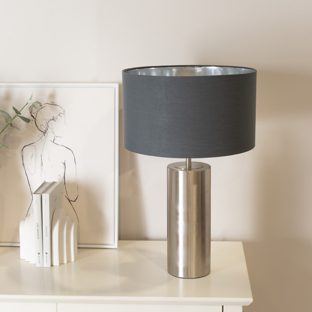 ValueLight Lexy Charcoal Chrome Inner Shade Chrome LED Touch Table Lamp Image 2