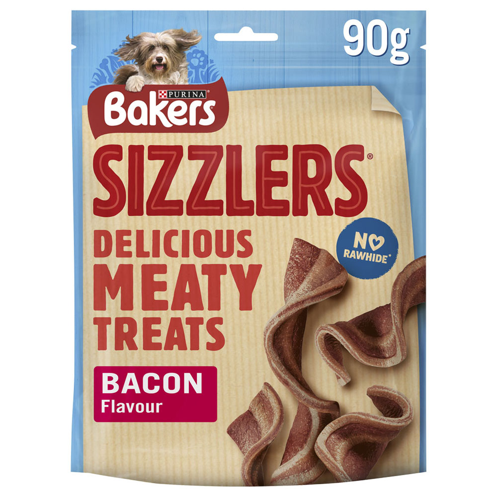 Bakers Sizzlers Dog Treats Bacon 90g Image 1