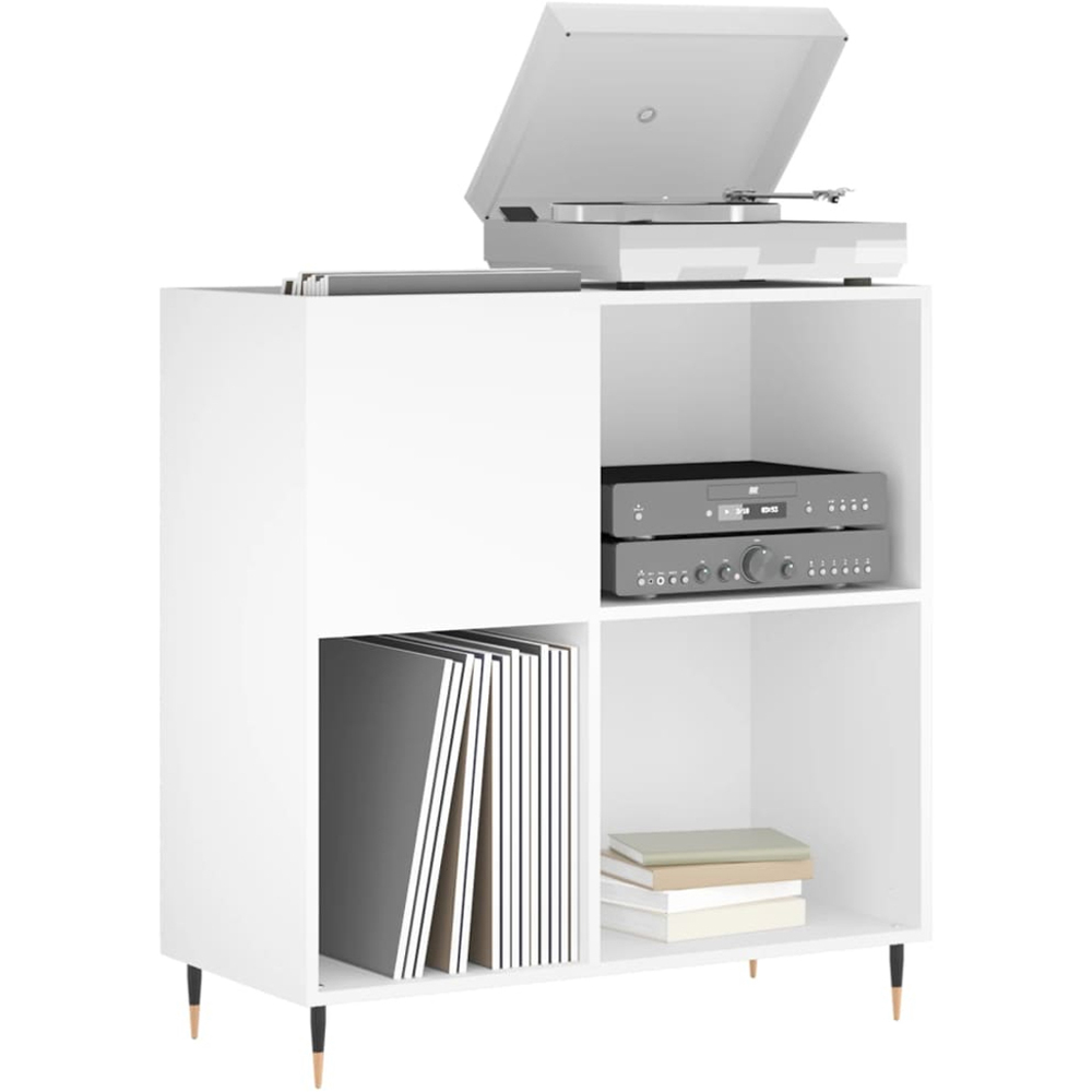 vidaXL 3 Shelf White Record Cabinet Image 3