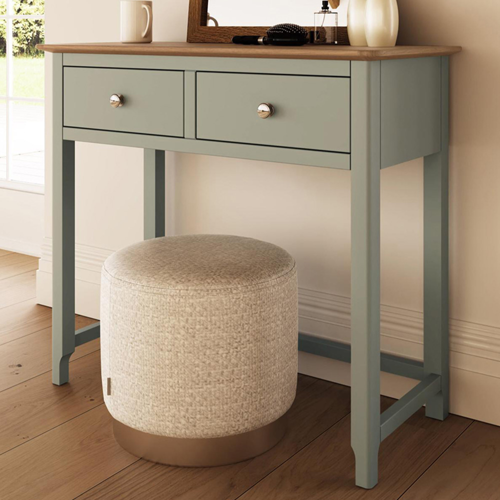 FWStyle Taberno 2 Drawer Sage Green and Oak Dressing Table Image 1