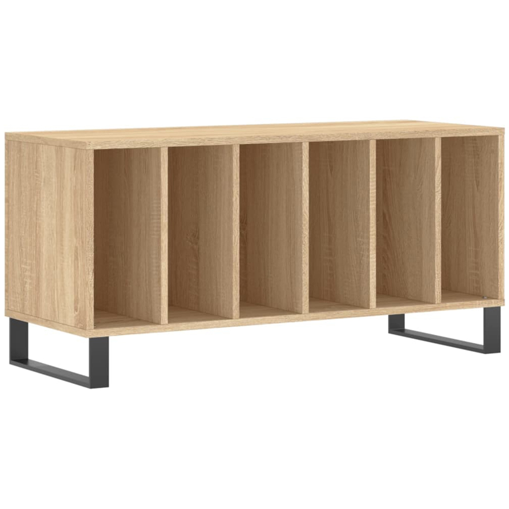 vidaXL 6 Shelf Sonoma Oak Record Cabinet Image 2