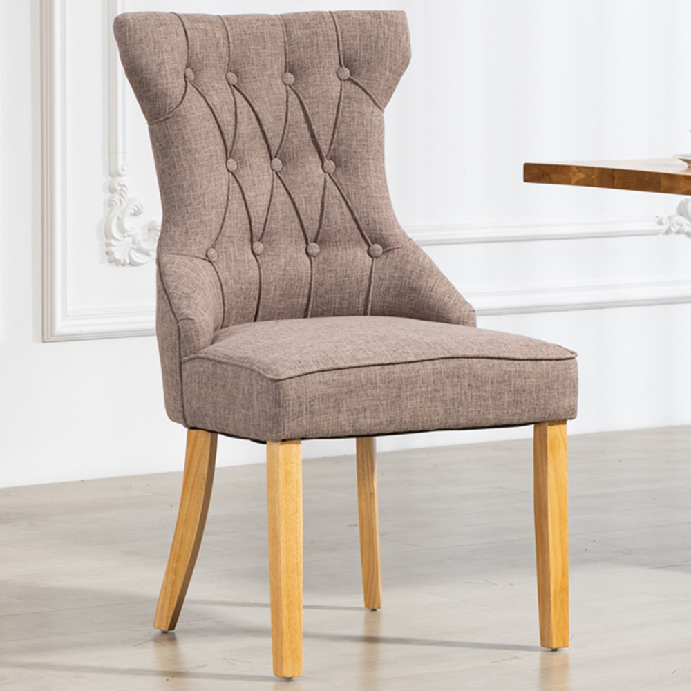 Artemis Home Tiana Set of 2 Dark Brown Fabric Dining Chair Image 1