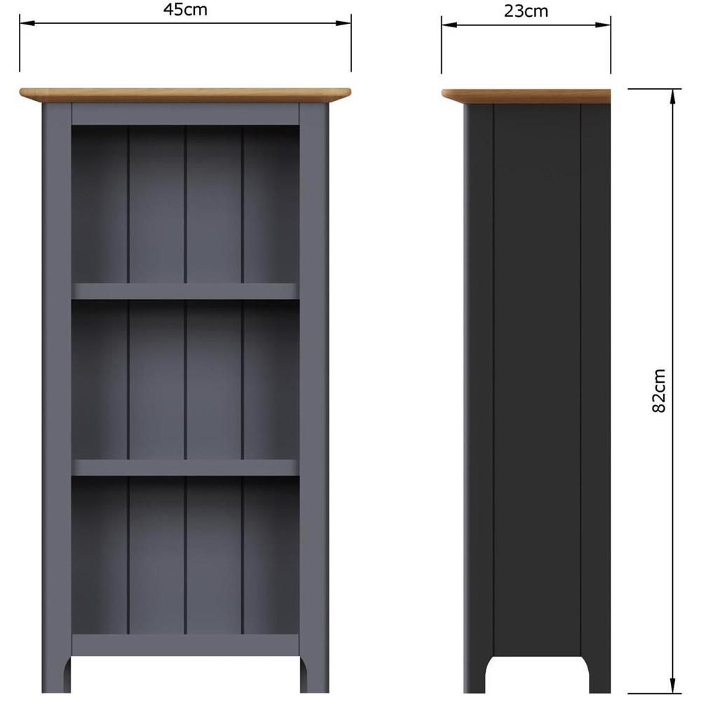 FWStyle Taberno 3 Shelf Graphite Blue and Oak Bookcase Image 7