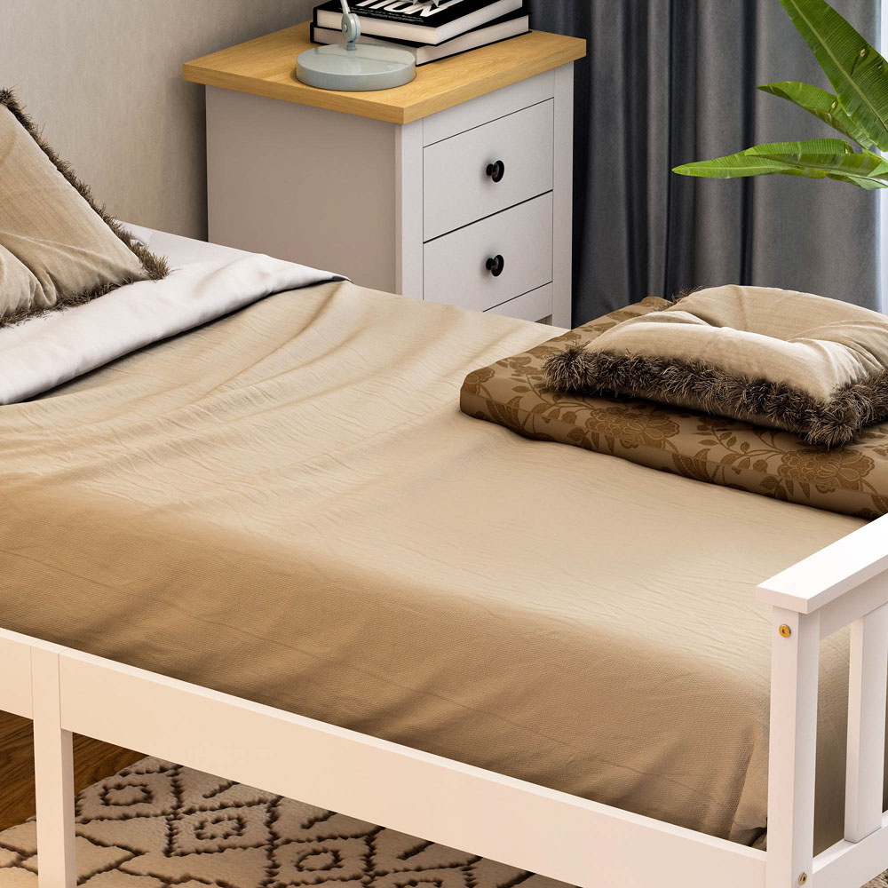Vida Designs Milan Single White High Foot Wooden Bed Frame Image 5