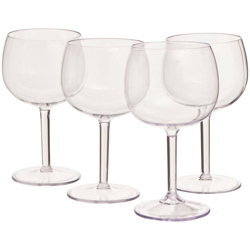 Wilko Clear Plastic Gin Glasses 4 Pack Image 1
