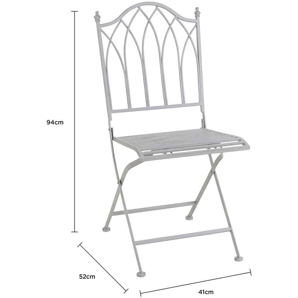 Charles Bentley 4 Seater Grey Decorative Rustic Metal Garden Bistro Set Image 9