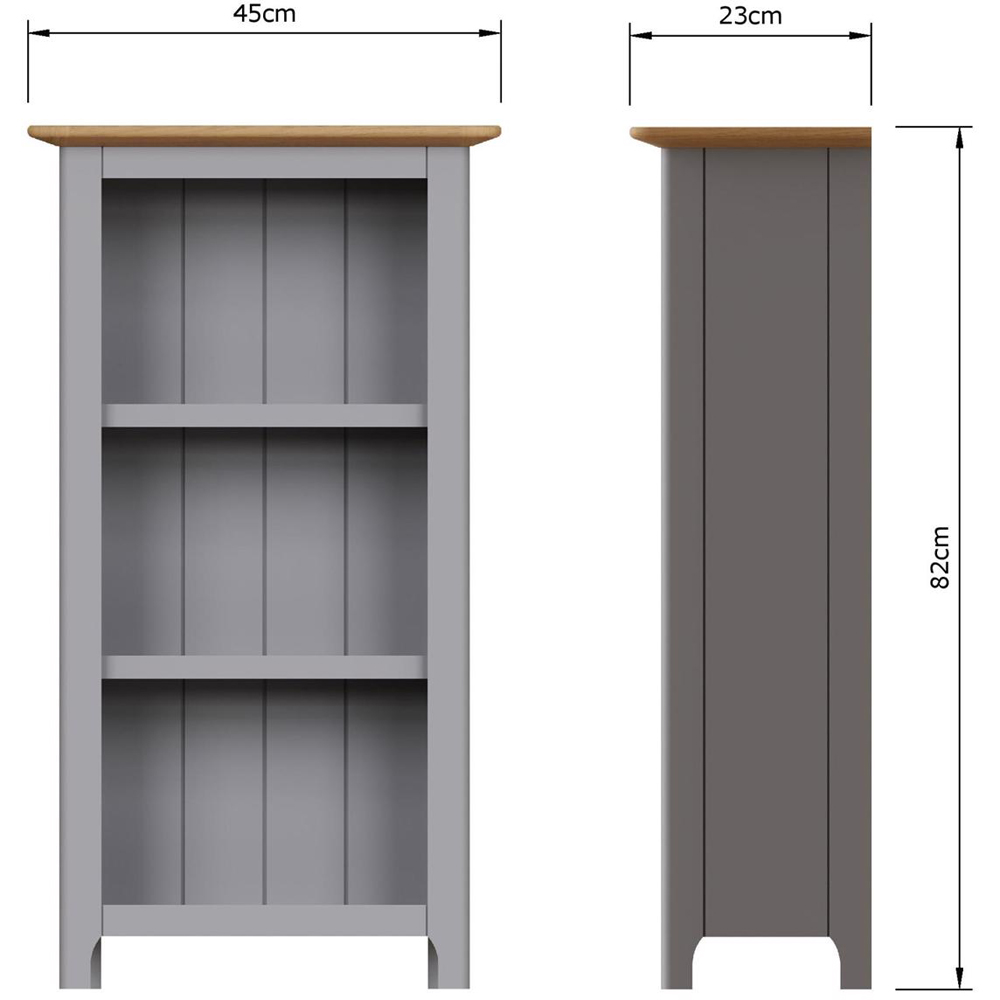 FWStyle Taberno 3 Shelf Dove Grey and Oak Bookcase Image 7
