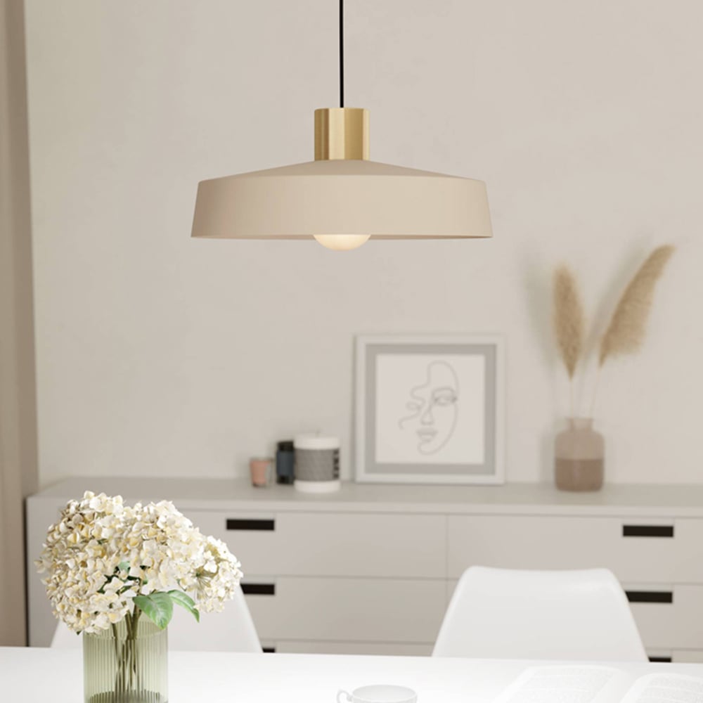 EGLO Valdiola Sandy-Coloured Pendant Light Image 2