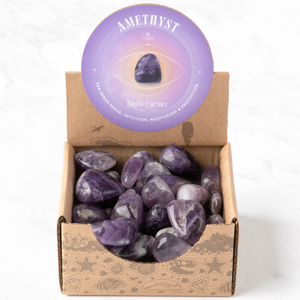 Myga 50 Piece Amethyst Tumbled Stone Healing Crystal Image 4
