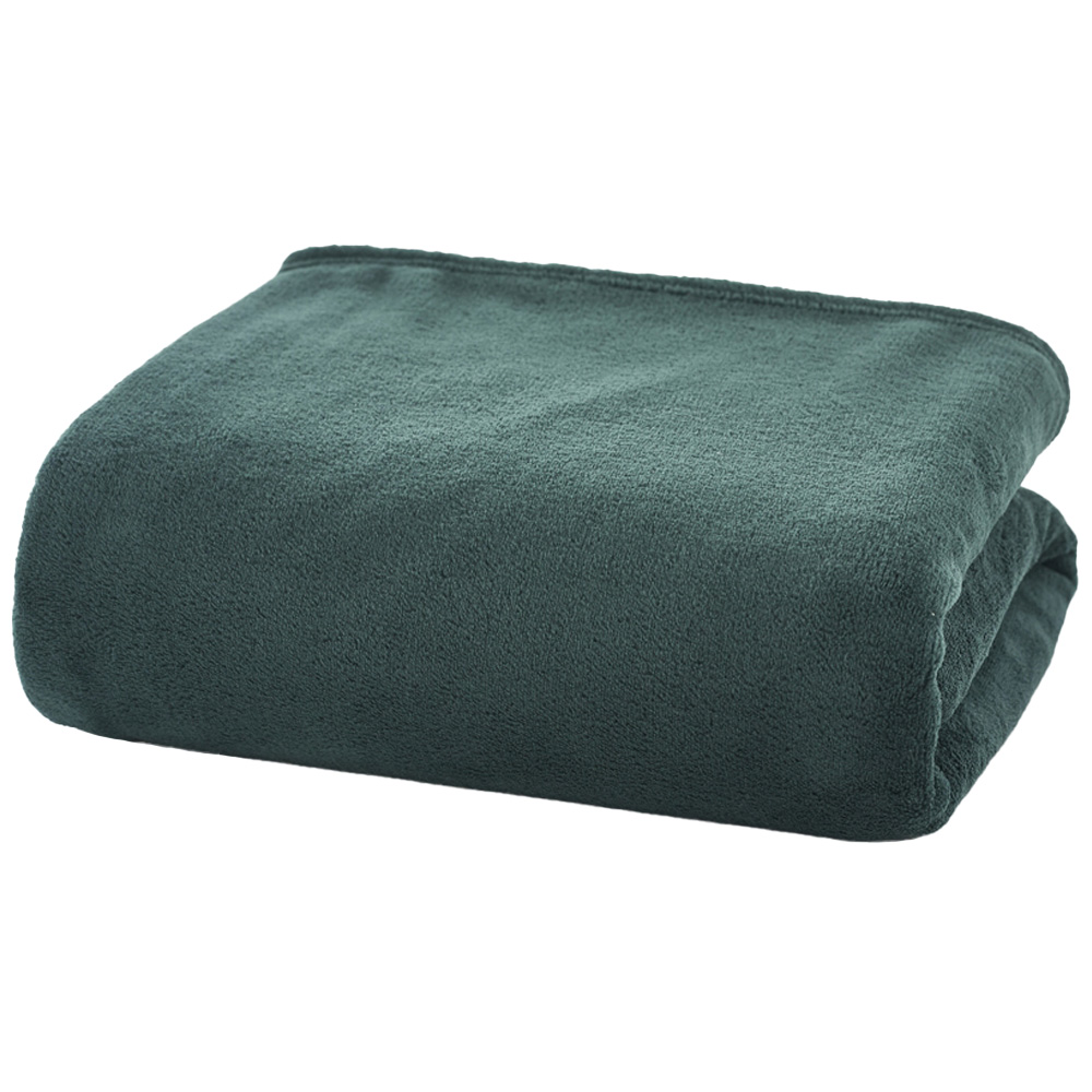 Deyongs Dark Green Snuggle Touch Throw 140 x 180cm Image 1