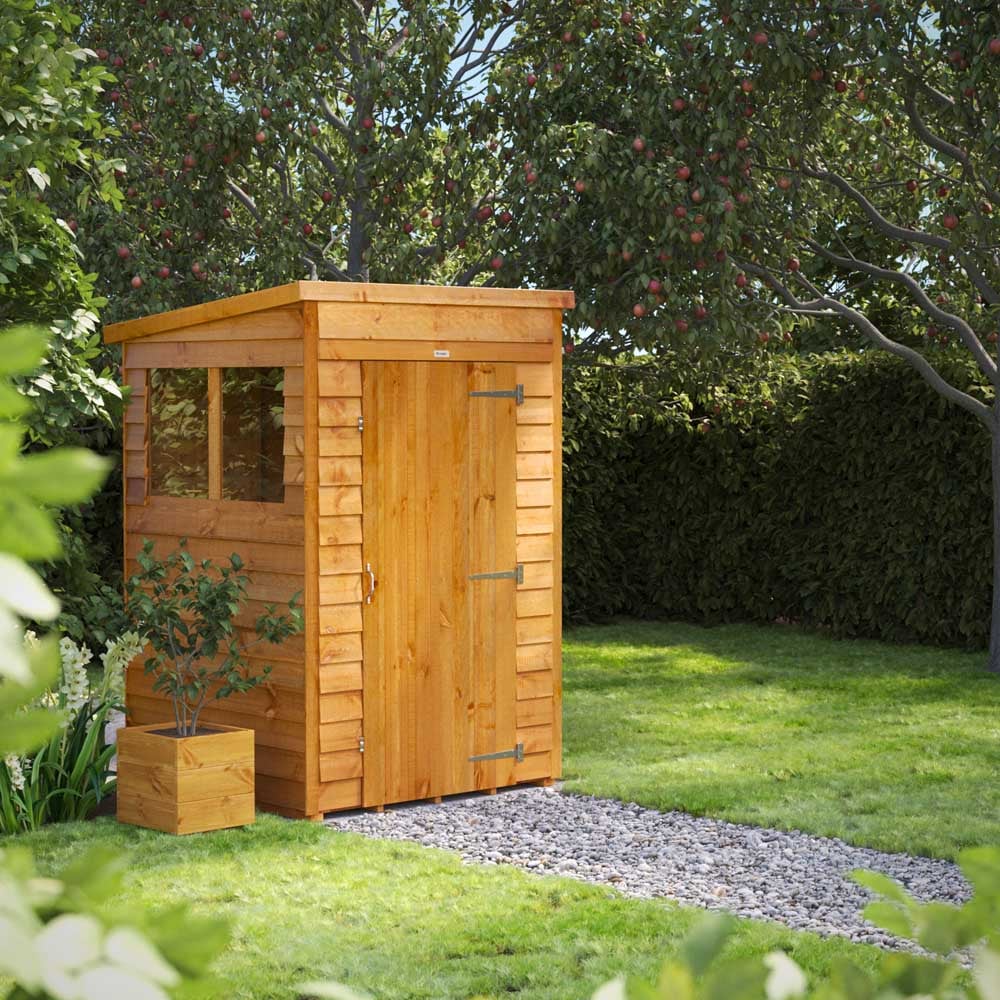 Power 4 x 4ft Overlap Pent Windowless Garden Shed Image 2