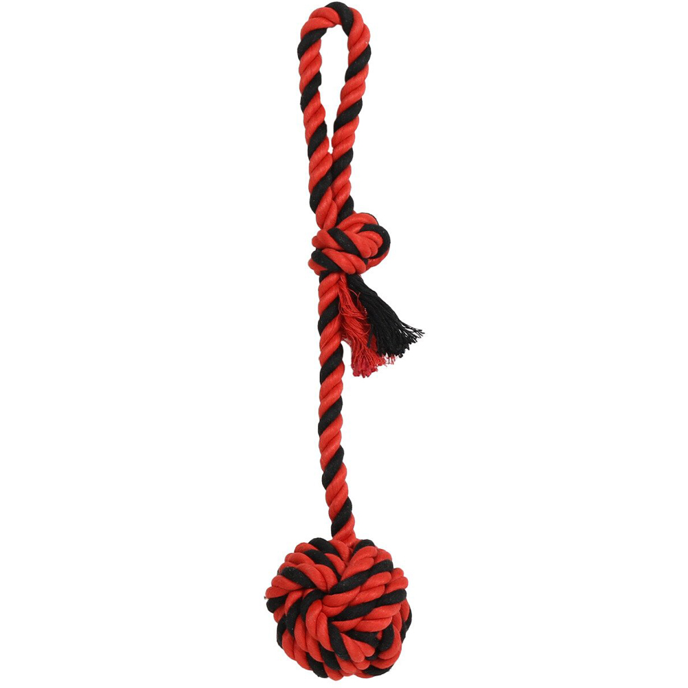 Single Clever Paws Knotted Ball on a Rope Dog Toy in Assorted styles Image 5