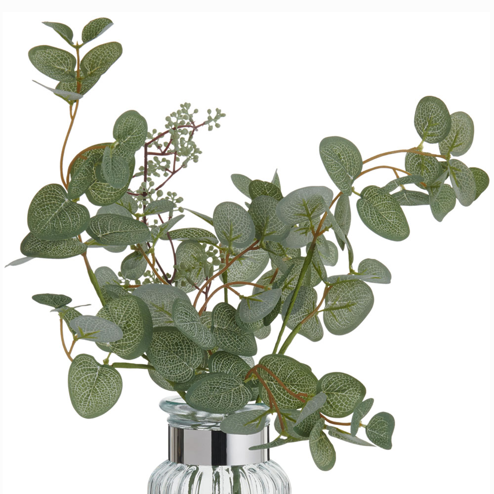 Wilko Faux Eucalyptus Ribbed Vase Image 2