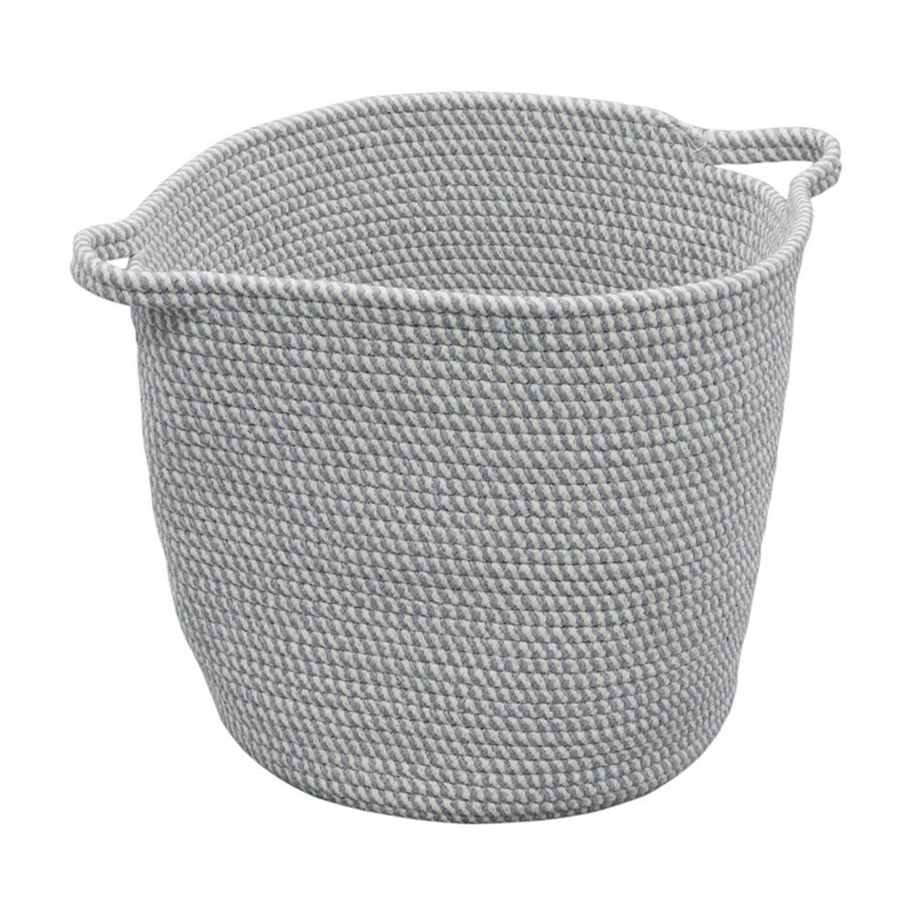 JVL Edison Round Cotton Rope Storage Basket Image 1