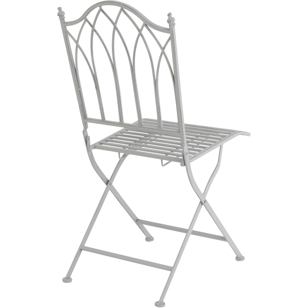 Charles Bentley 2 Seater Grey Decorative Rustic Metal Garden Bistro Set Image 4