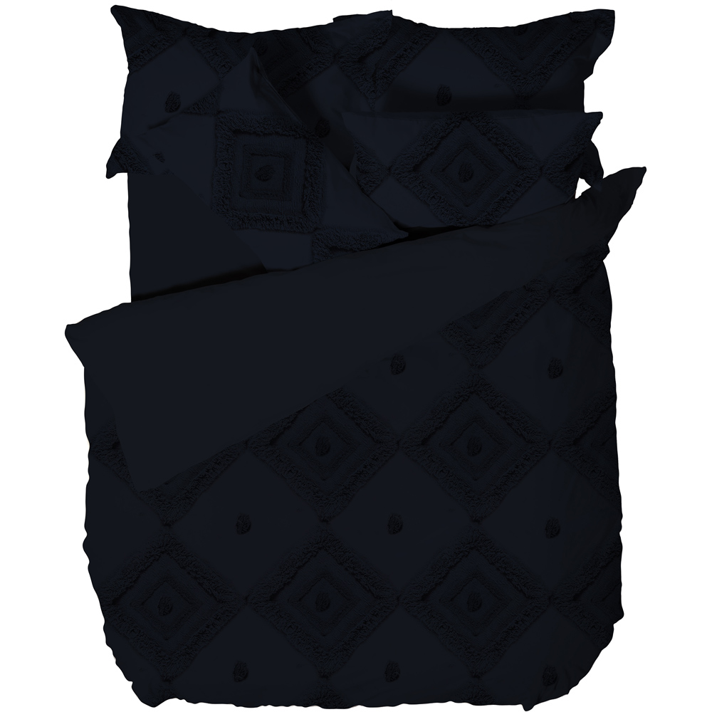 Linen House Adalyn King Size Aztec Tufted Duvet Cover Set Image 2