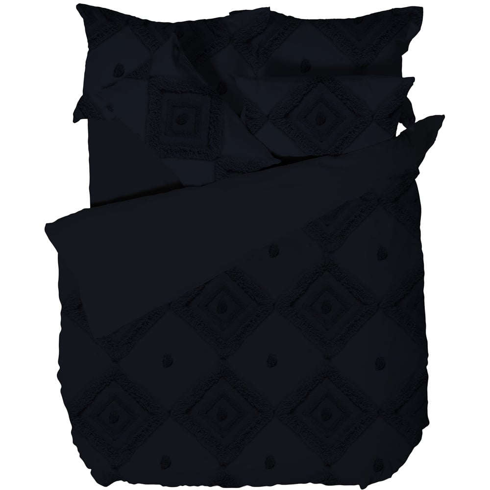 Linen House Adalyn Double Aztec Tufted Duvet Cover Set Image 2